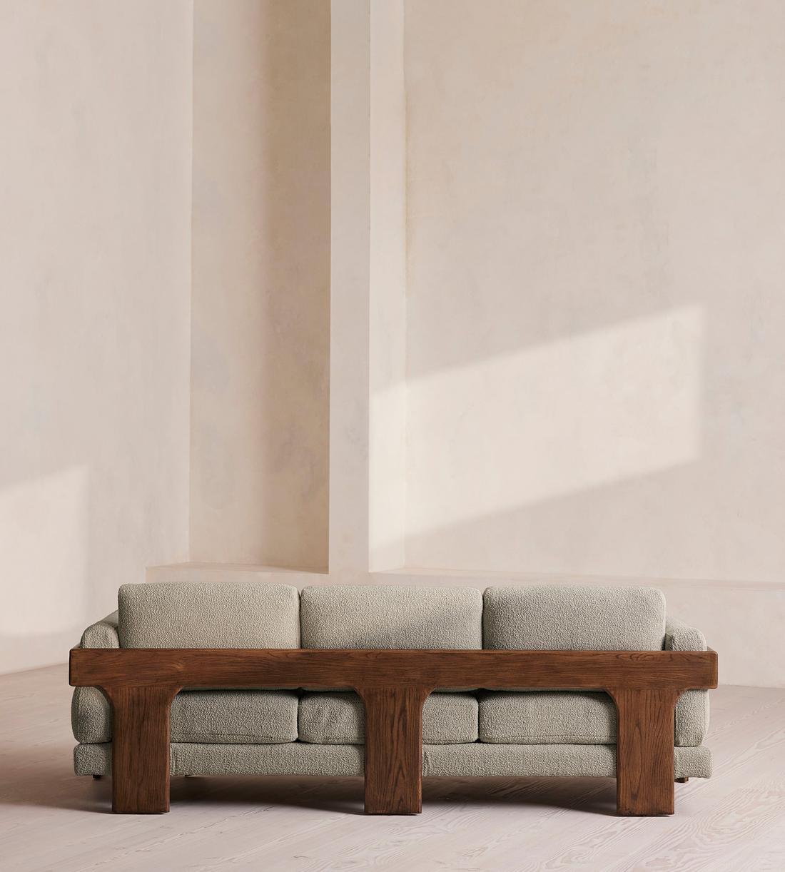 Marcia Three Seater Sofa - Textured Wool Boucle - Pistachio - Images - Image 4