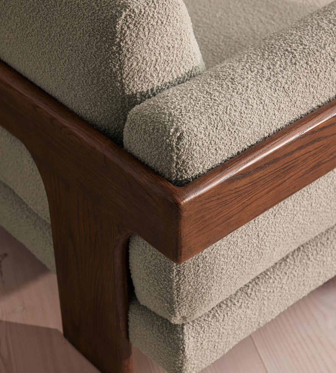 Marcia Three Seater Sofa - Textured Wool Boucle - Pistachio - Images - Image 5