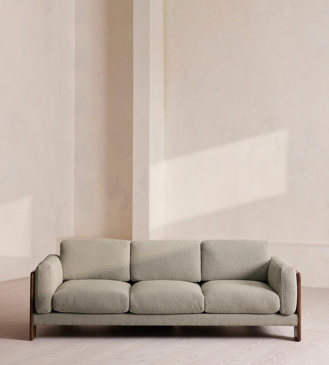 Marcia Three Seater Sofa - Textured Wool Boucle - Pistachio - Listing - Image 2