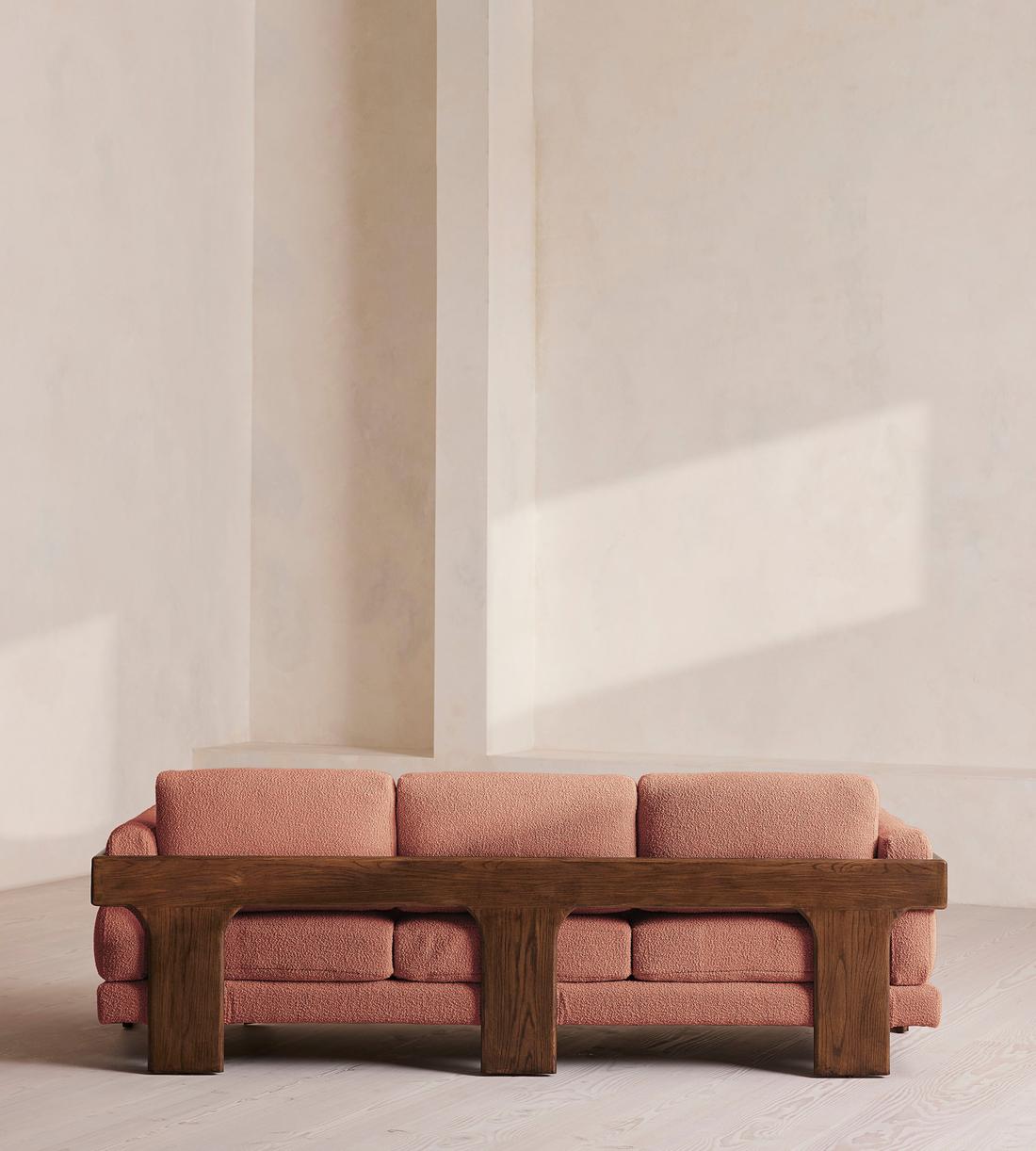 Marcia Three Seater Sofa - Textured Wool Boucle - Coral - US - Images - Image 4