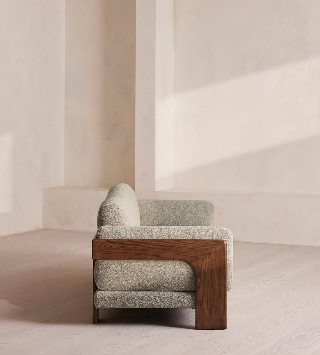 Marcia Three Seater Sofa - Textured Wool Boucle - Pistachio - US - Images - Image 3