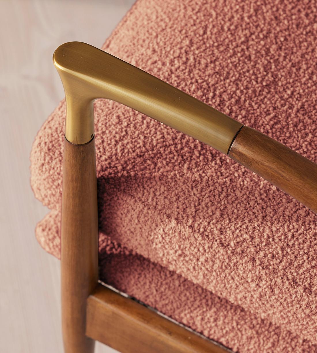 Theodore Armchair - Textured Wool Boucle - Coral - US - Images - Image 5