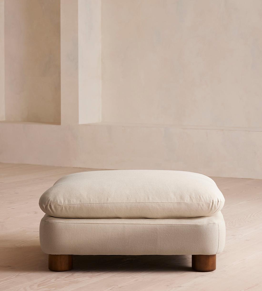 Vivienne Ottoman - Linen - Bisque - Image 1