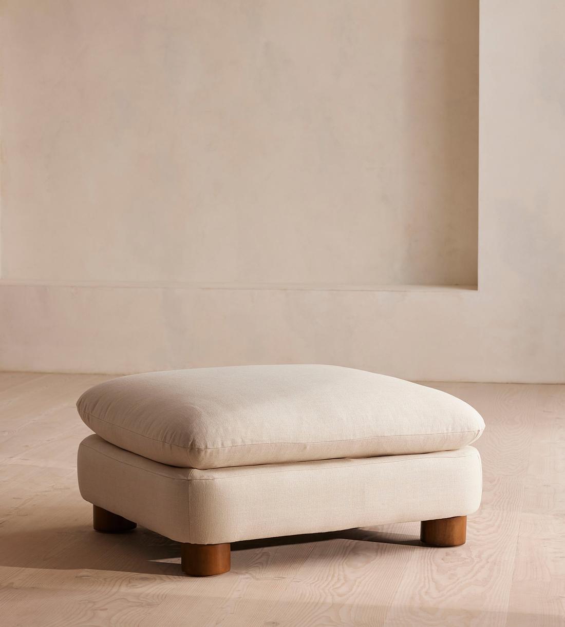 Vivienne Ottoman - Linen - Bisque - Image 2