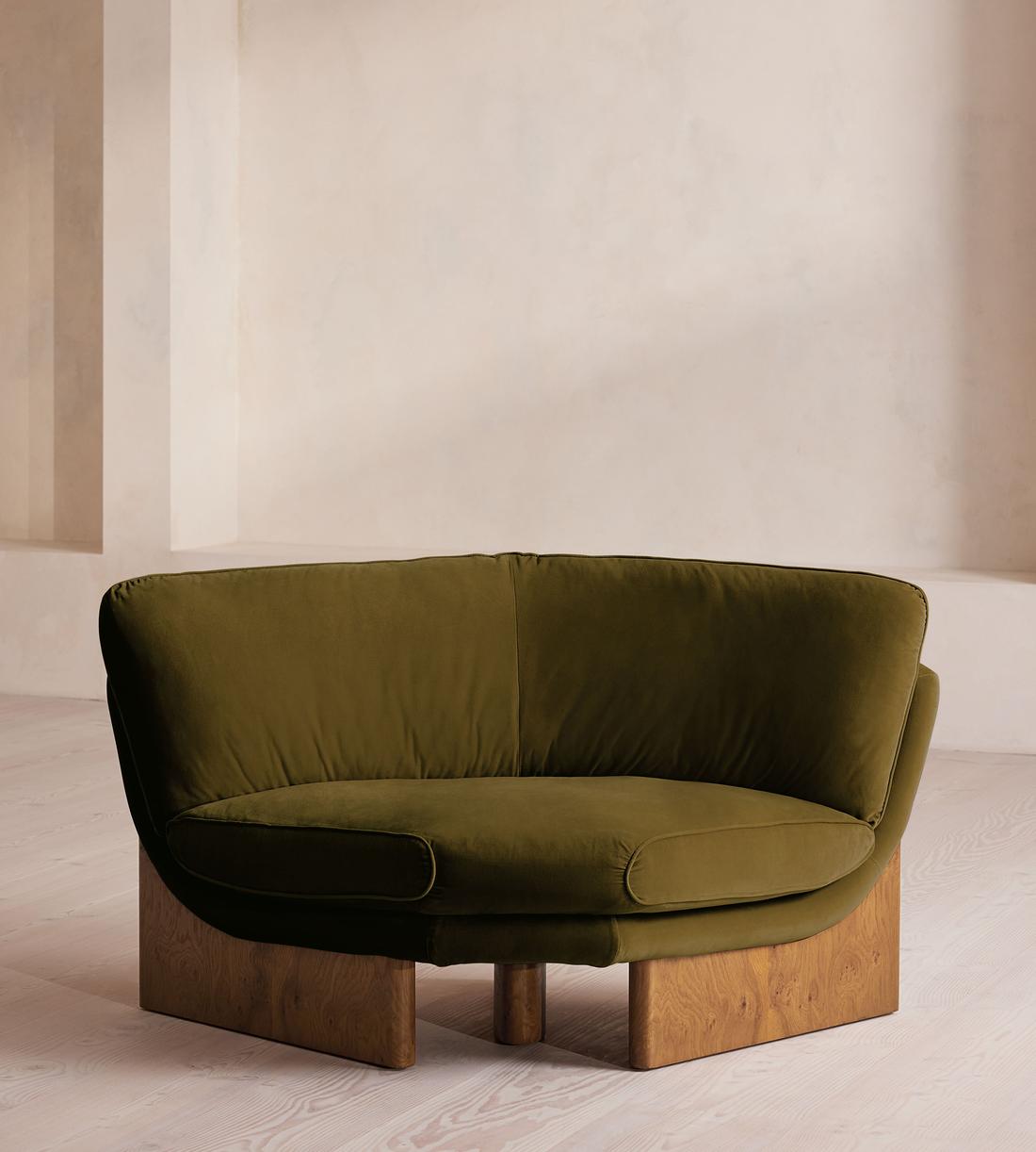 Tellis Corner Chair - Velvet - Olive - UK - Listing - Image 1