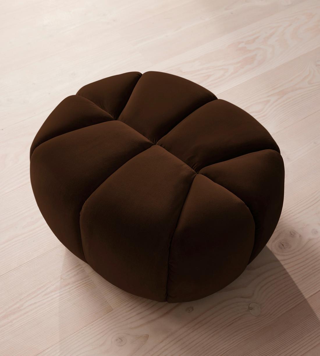 Garret Footstool - Velvet - Chocolate - Images - Image 5