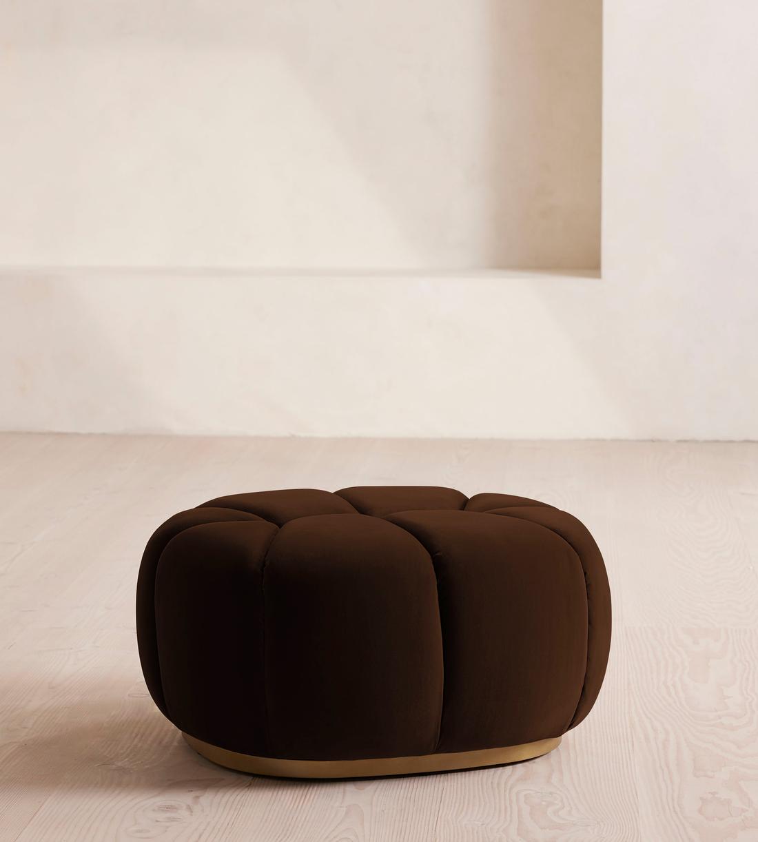 Garret Footstool - Velvet - Chocolate - Listing - Image 2