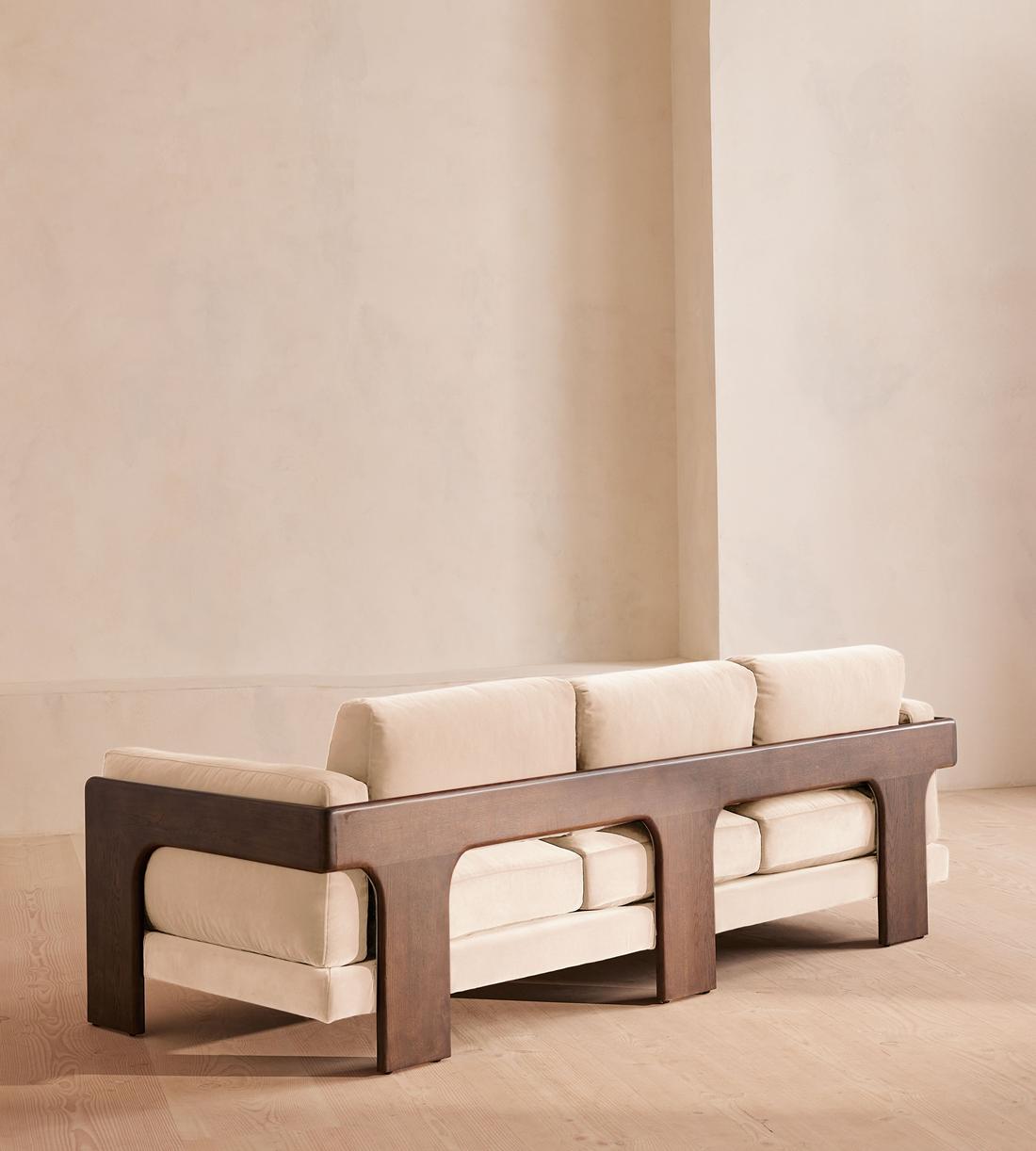 Marcia Three Seater Sofa - Velvet - Porcelain - Images - Image 5