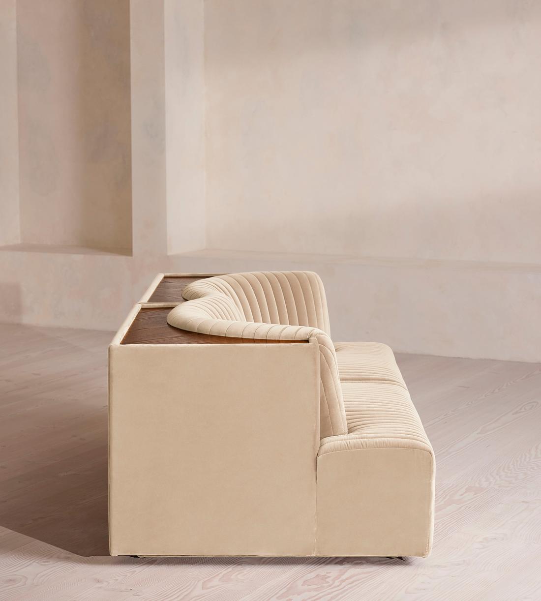 Hamish Modular Sofa - Three Seater - Velvet - Porcelain - Images - Image 3