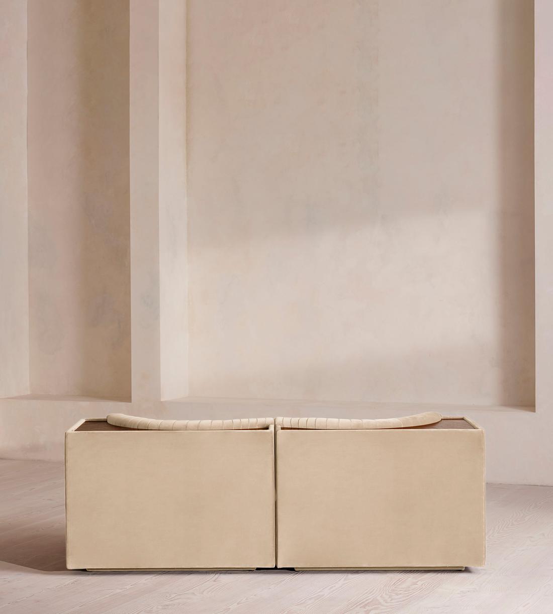 Hamish Modular Sofa - Three Seater - Velvet - Porcelain - Images - Image 4