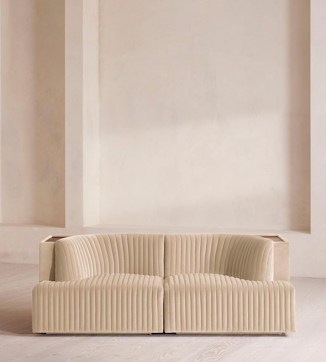 Hamish Modular Sofa - Three Seater - Velvet - Porcelain - Listing - Image 2