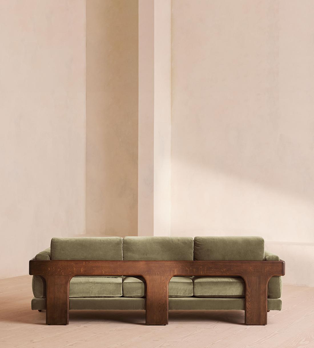 Marcia Three Seater Sofa - Velvet - Lichen - Images - Image 4