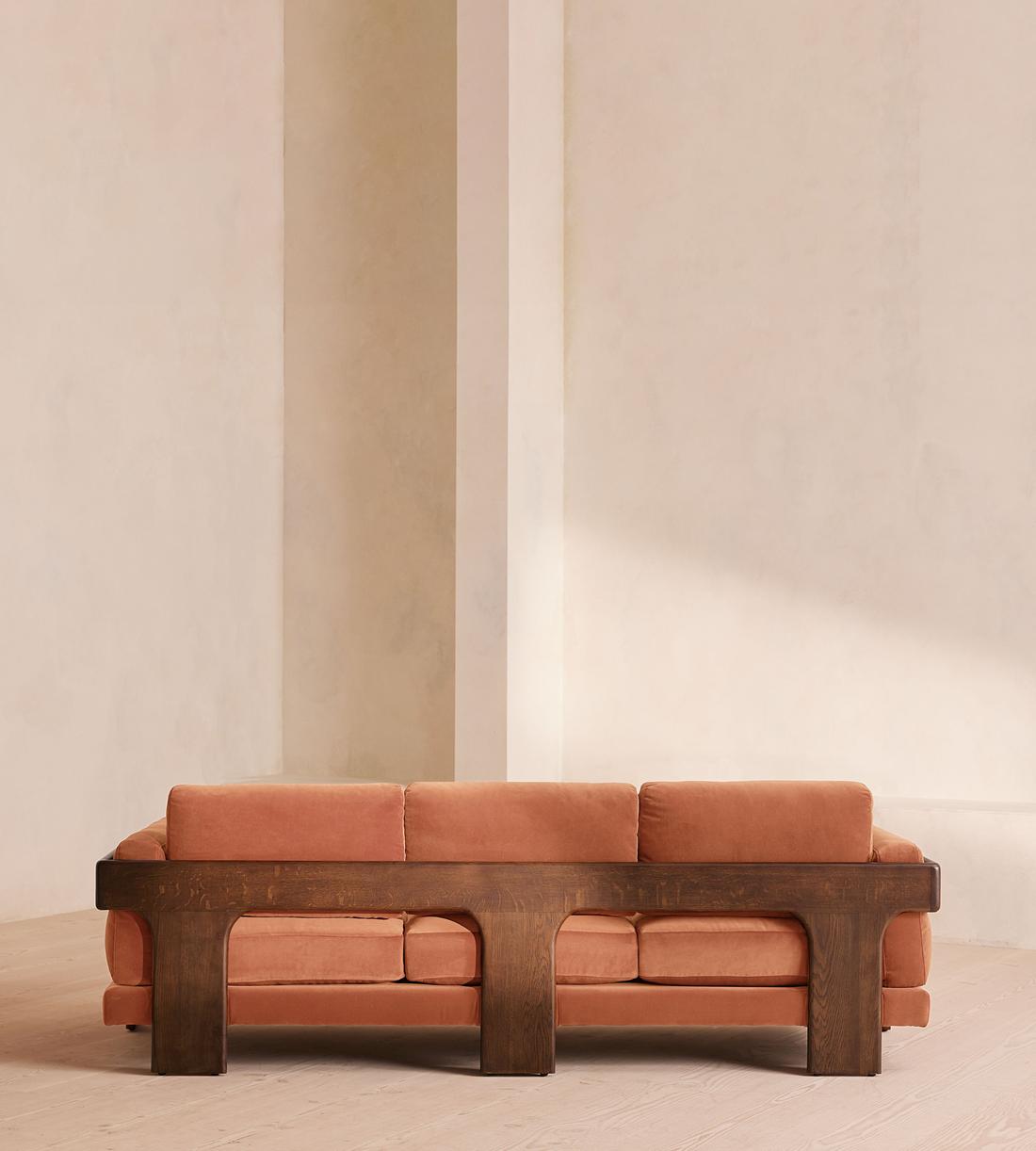 Marcia Three Seater Sofa - Velvet - Antique Rose - US - Images - Image 4