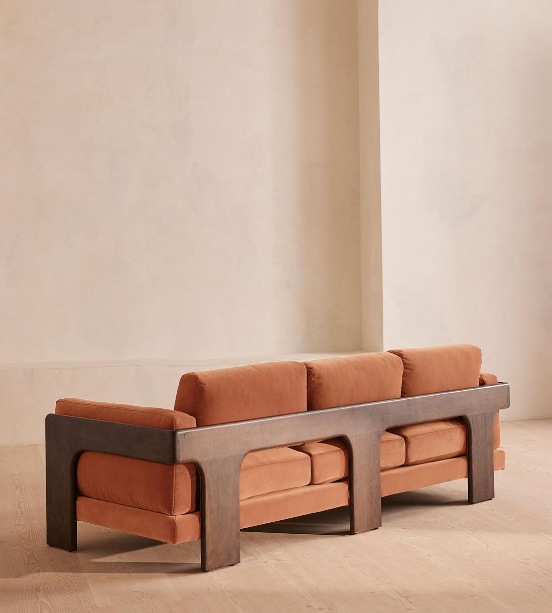 Marcia Three Seater Sofa - Velvet - Antique Rose - US - Images - Image 5