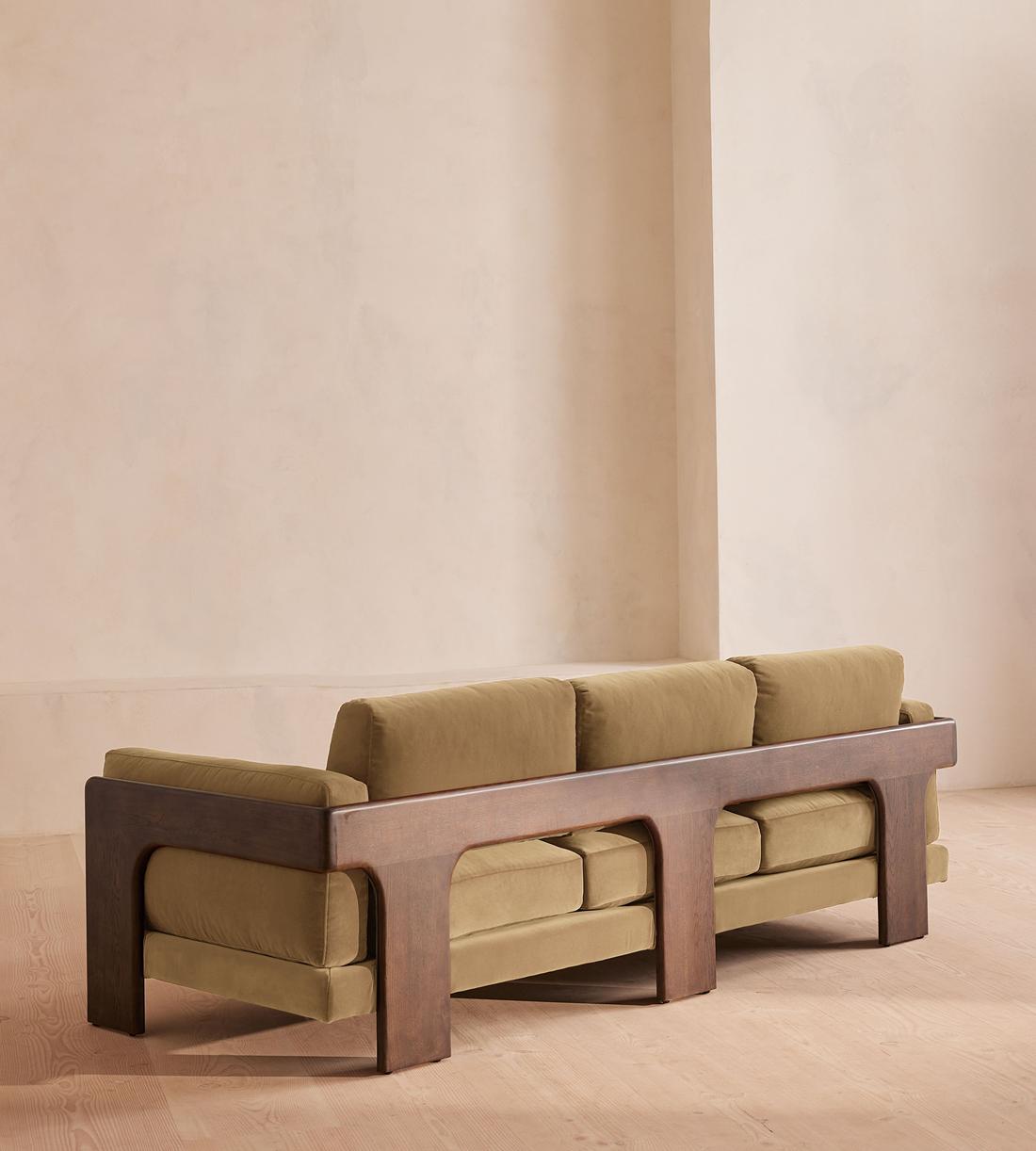 Marcia Three Seater Sofa - Velvet - Camel - Images - Image 5