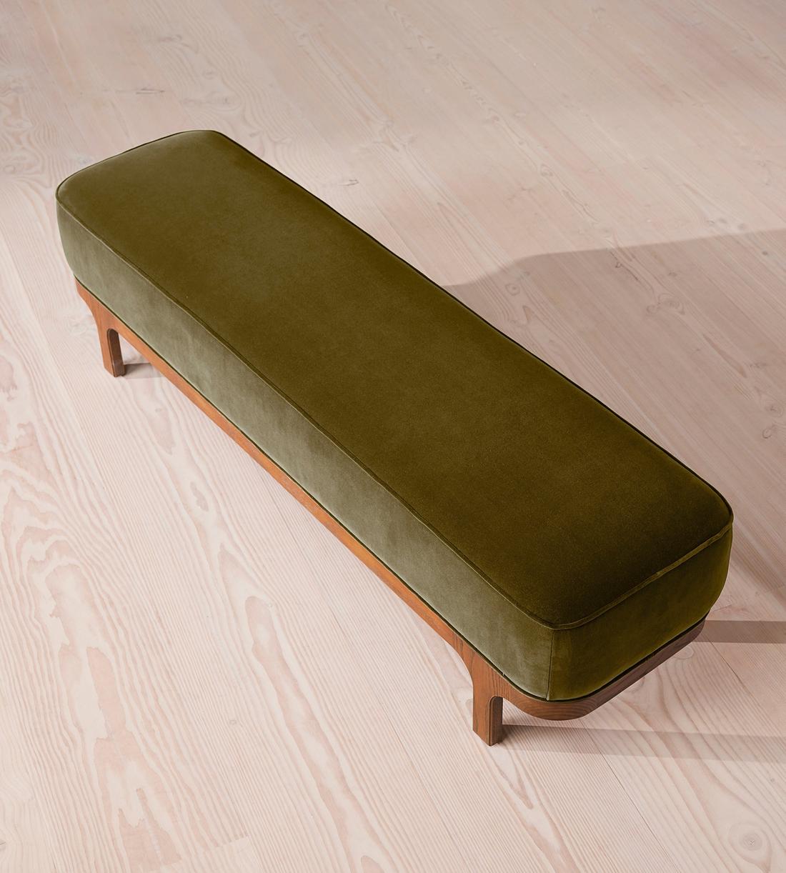 Belsa Bench - Velvet - Olive - Images - Image 4
