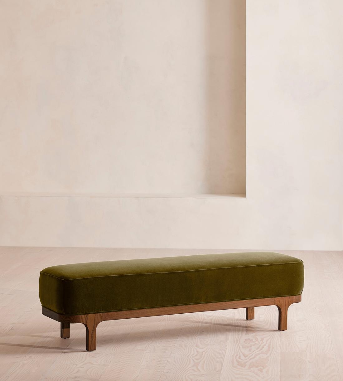Belsa Bench - Velvet - Olive - Listing - Image 1