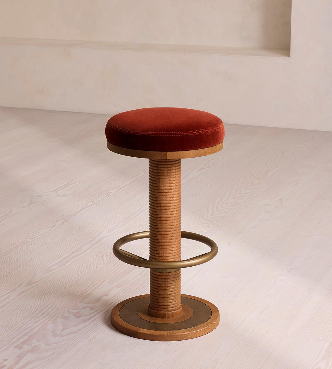 Bryden Counter Stool - Velvet - Rust - Listing - Image 2