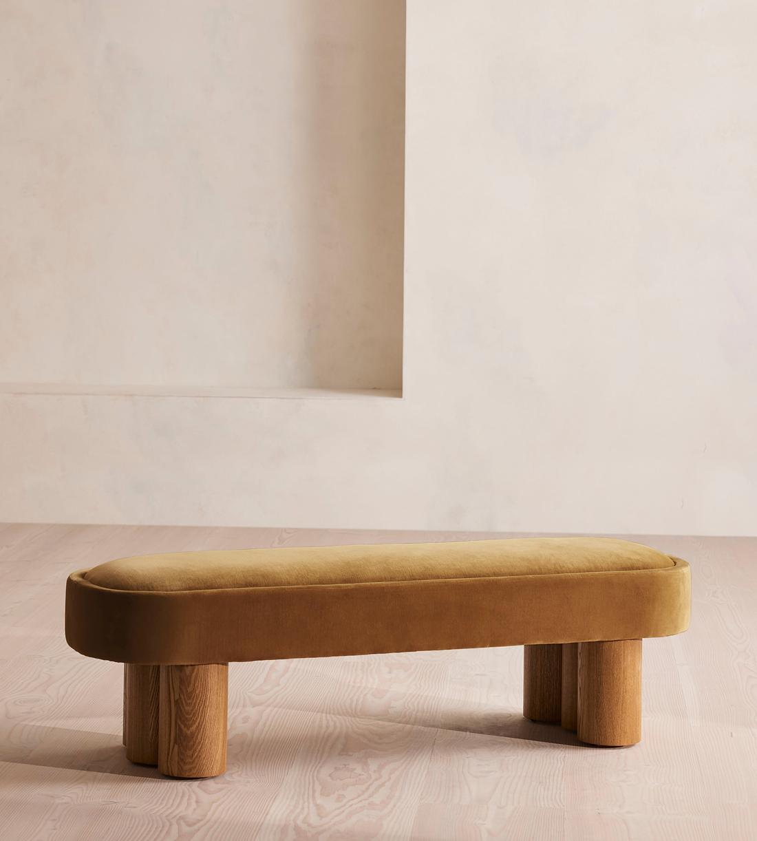 Nieve Bench - Velvet - Mustard - Listing - Image 1