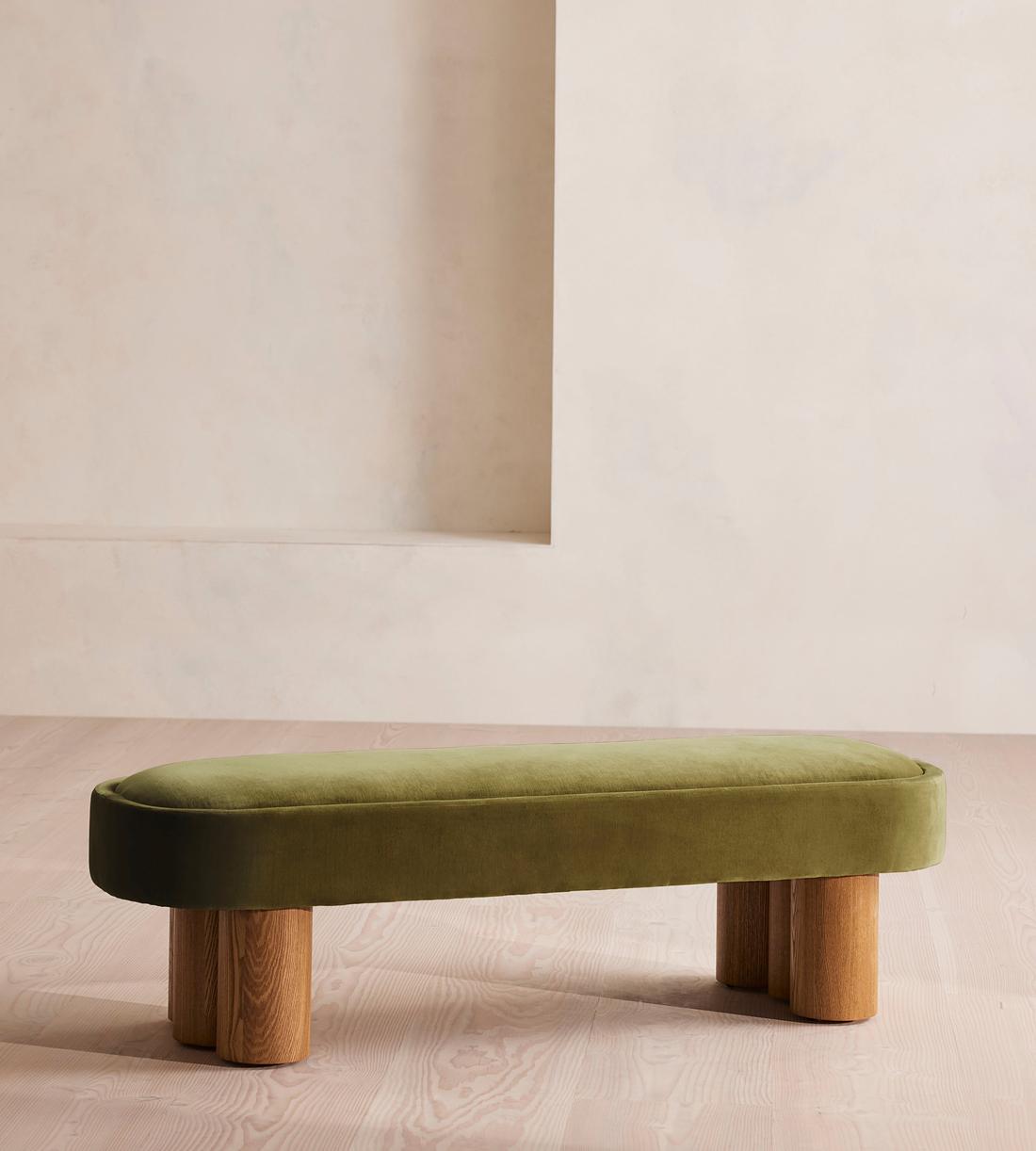 Nieve Bench - Velvet - Olive - Listing - Image 1