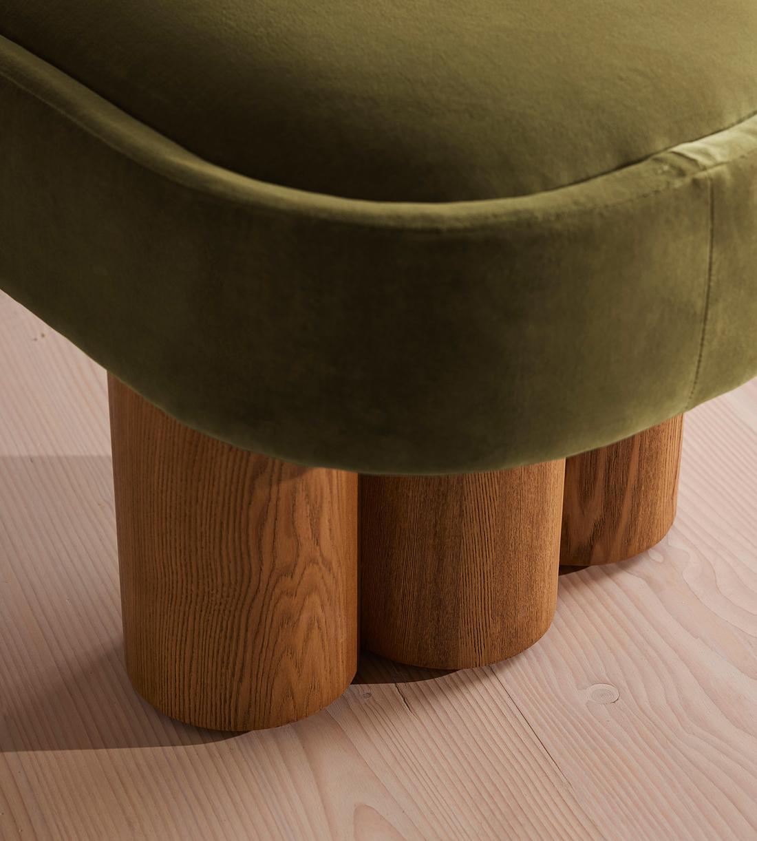 Nieve Bench - Velvet - Olive - Images - Image 5