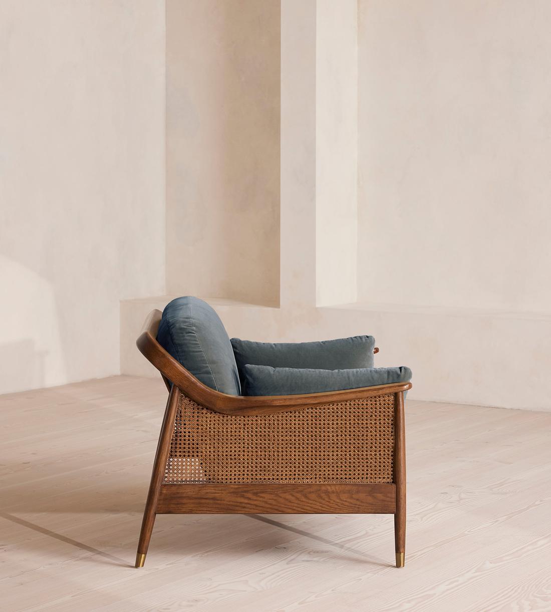 Atlanta Loveseat - Velvet - Grey Blue - Images - Image 3