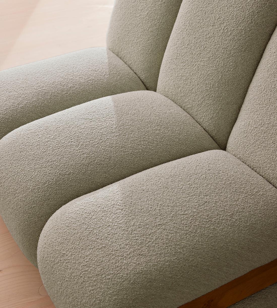 Noelle Sectional Sofa - Curved Module - Textured Wool Boucle - Pistachio - US - Image 5