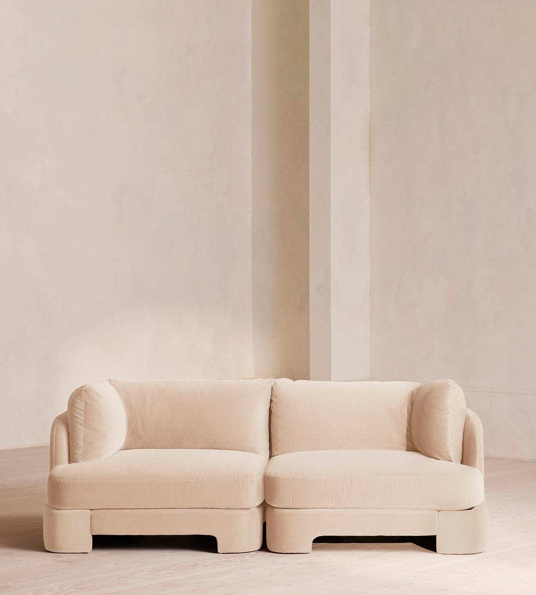 Odell Modular Sofa - Three Seater - Velvet - Porcelain - Listing - Image 2