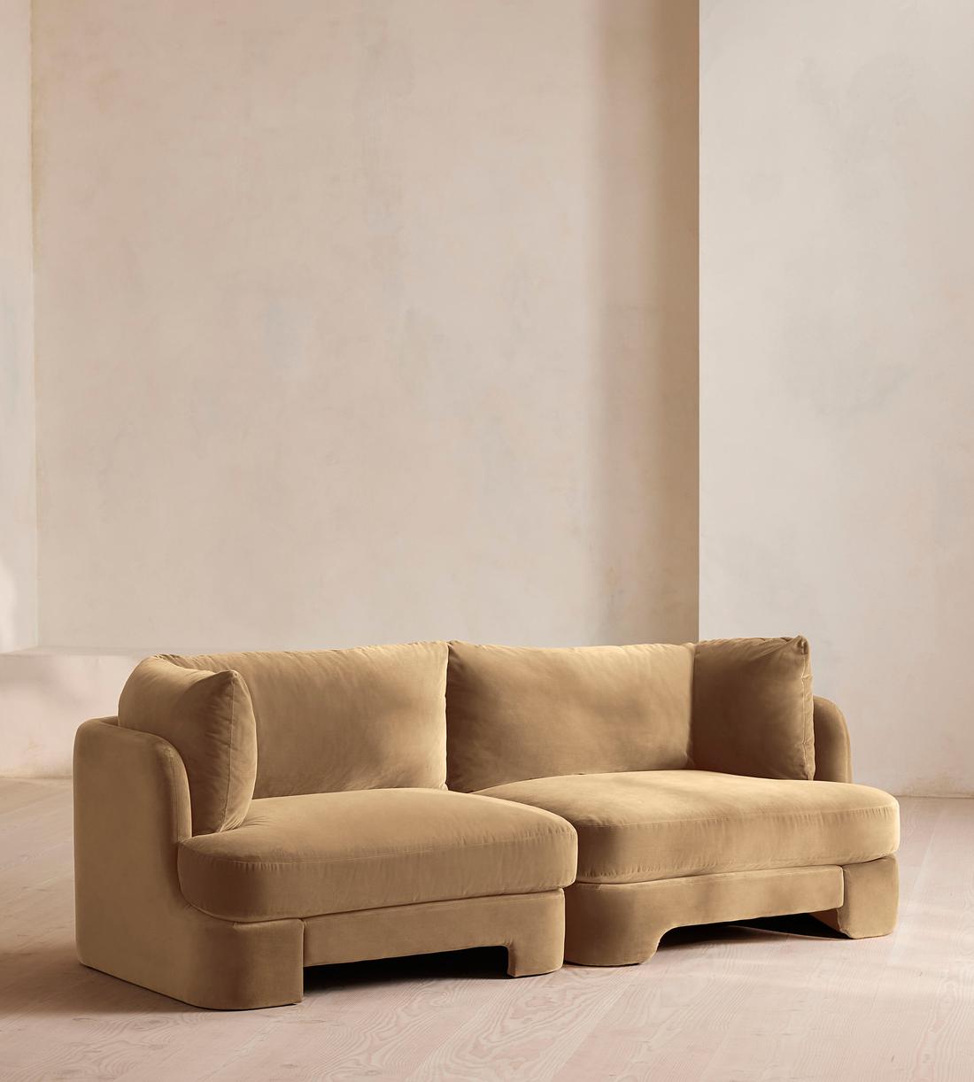 Odell Modular Sofa - Three Seater - Velvet - Camel - Listing - Image 1