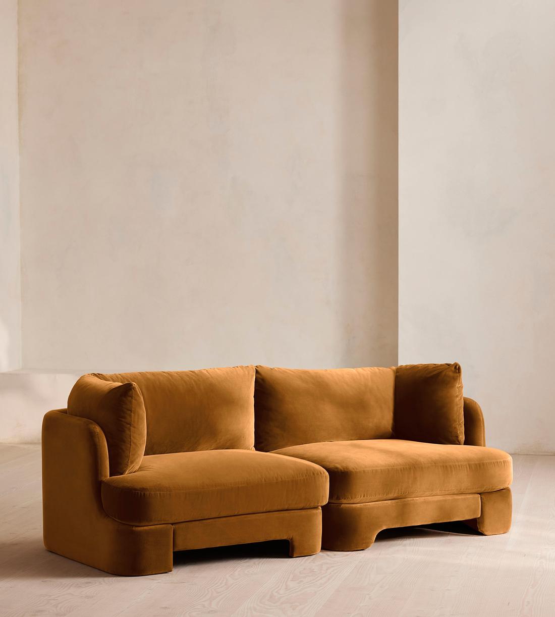 Odell Modular Sofa - Three Seater - Velvet - Mustard - Listing - Image 1