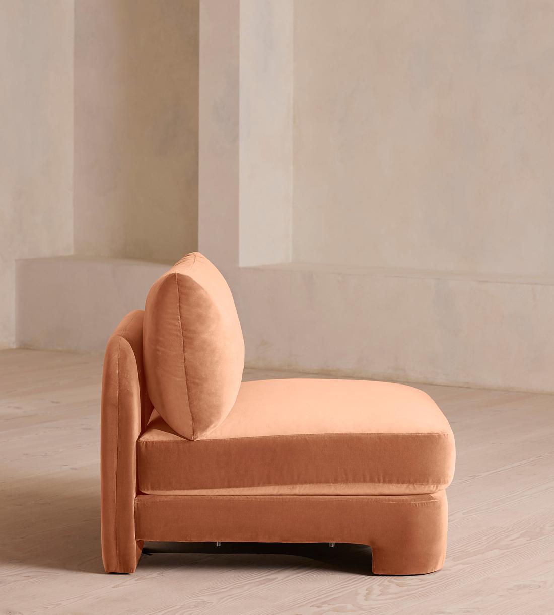 Odell Armless Module - Velvet - Antique Rose - Image 3
