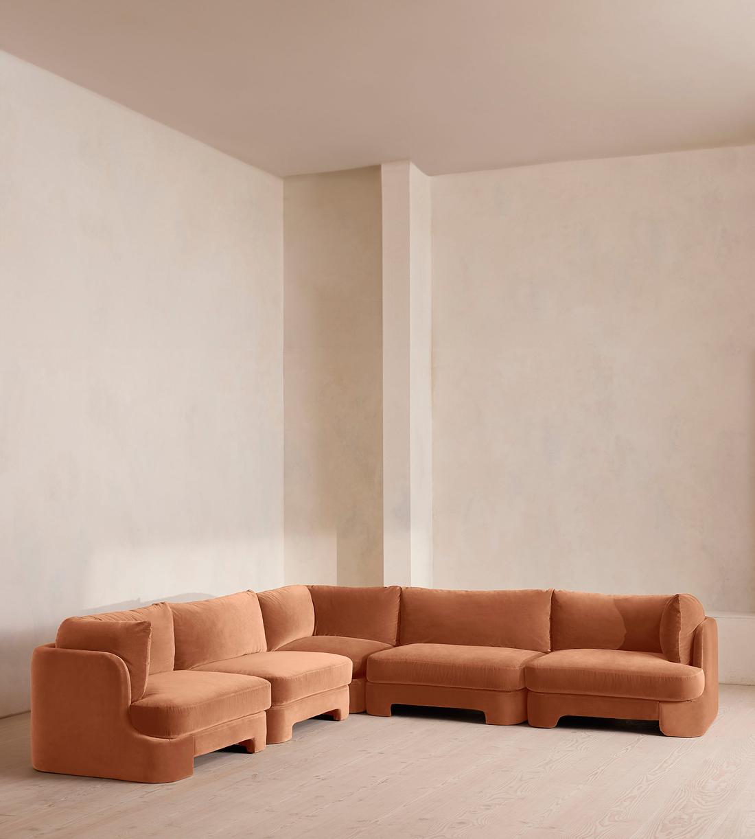 Odell Modular Sofa - Corner Sofa - Velvet - Antique Rose - Images - Image 3