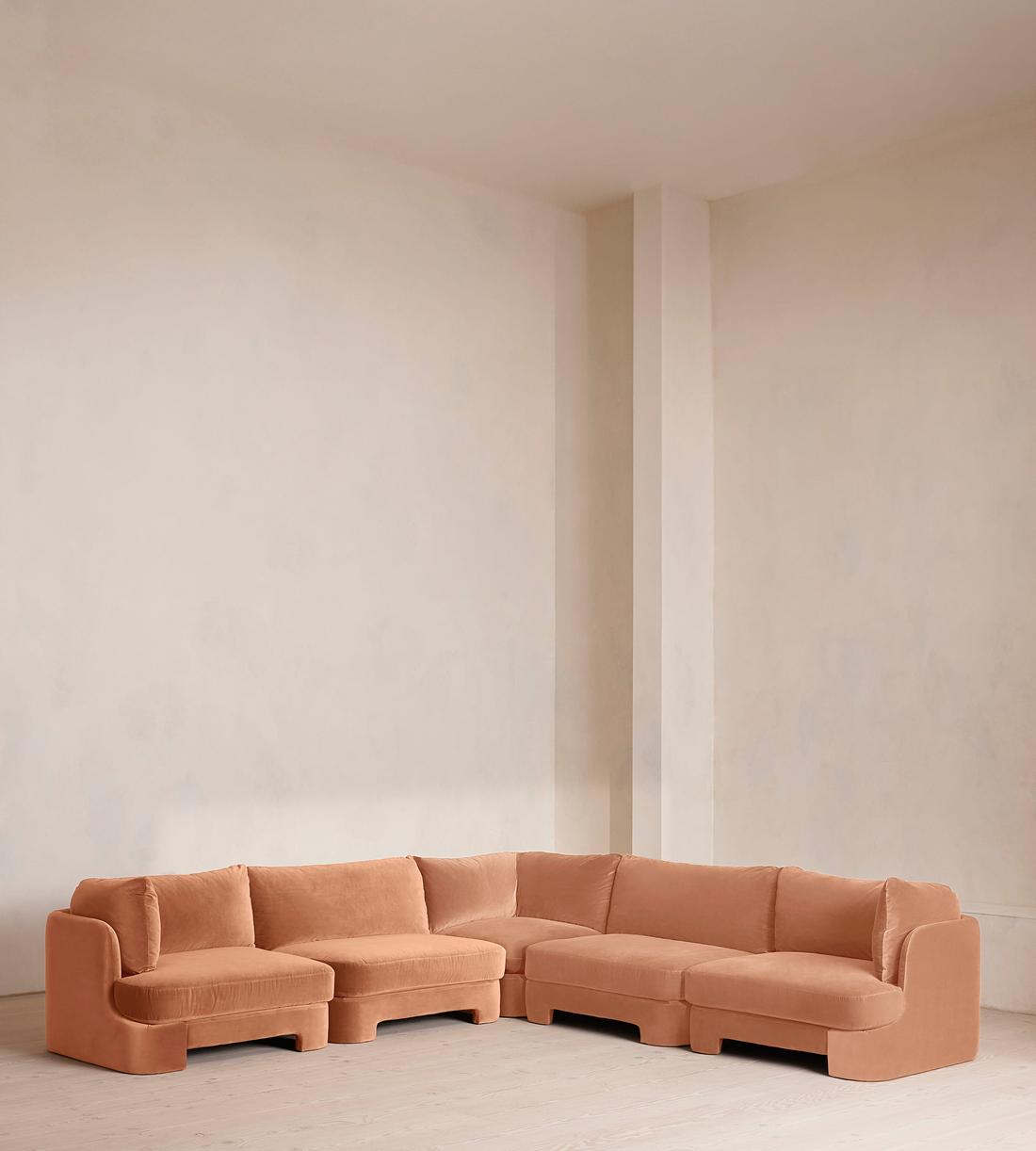 Odell Modular Sofa - Corner Sofa - Velvet - Antique Rose - Listing - Image 1