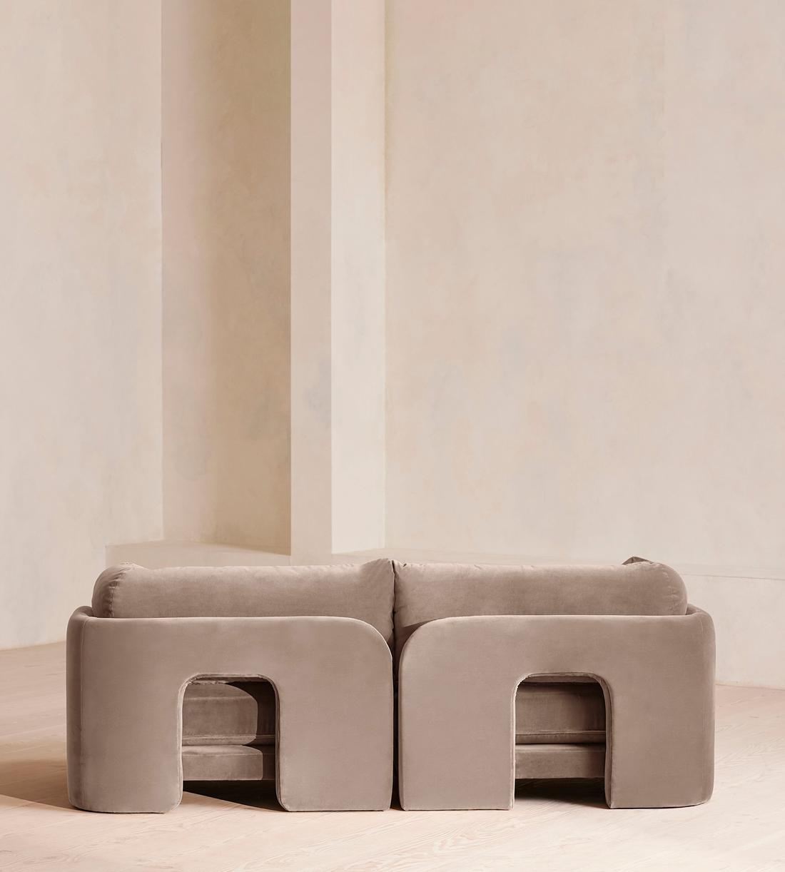 Odell Modular Sofa - Three Seater - Velvet - Taupe - Images - Image 4