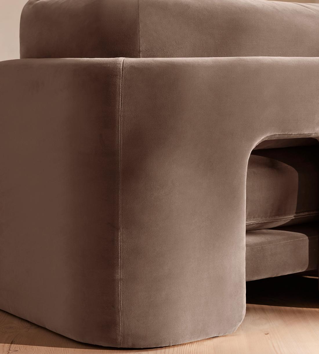 Odell Modular Sofa - Three Seater - Velvet - Taupe - Images - Image 8