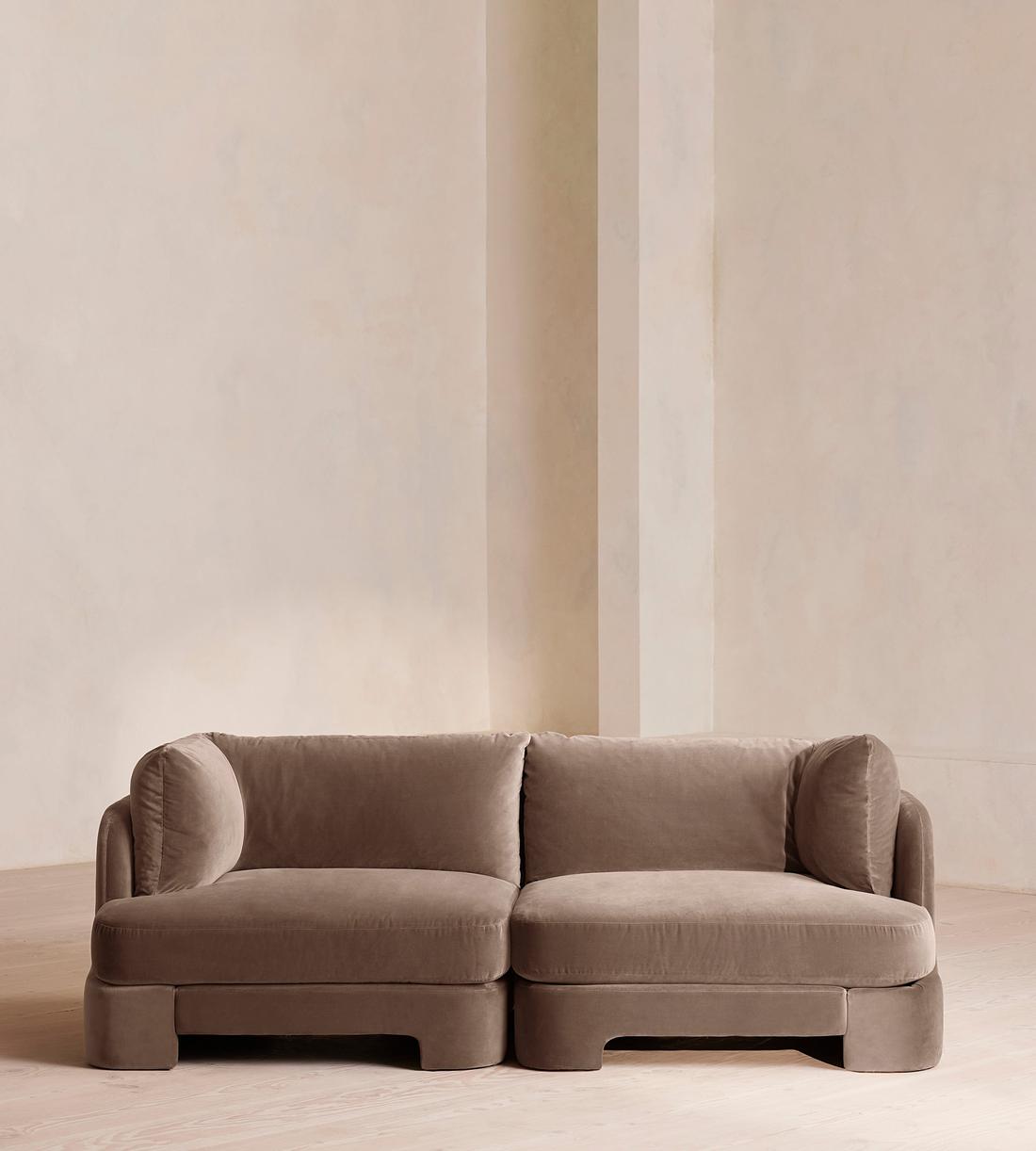 Odell Modular Sofa - Three Seater - Velvet - Taupe - Listing - Image 2