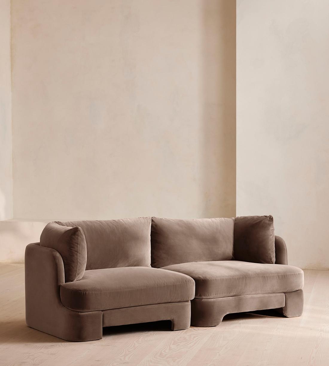 Odell Modular Sofa - Three Seater - Velvet - Taupe - Listing - Image 1