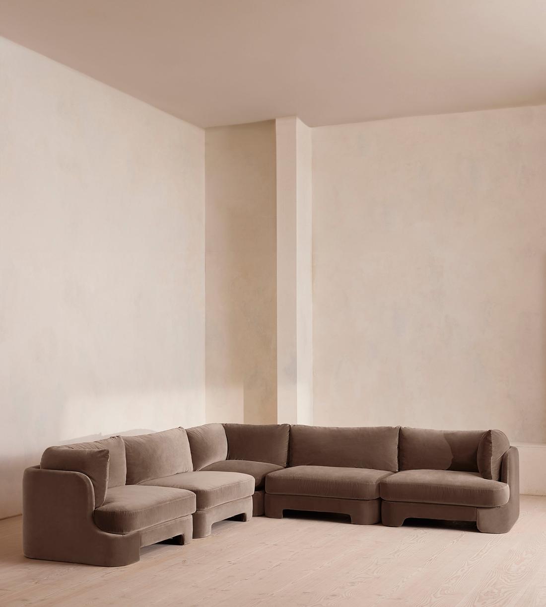 Odell Modular Sofa - Corner Sofa - Velvet - Taupe - Images - Image 3