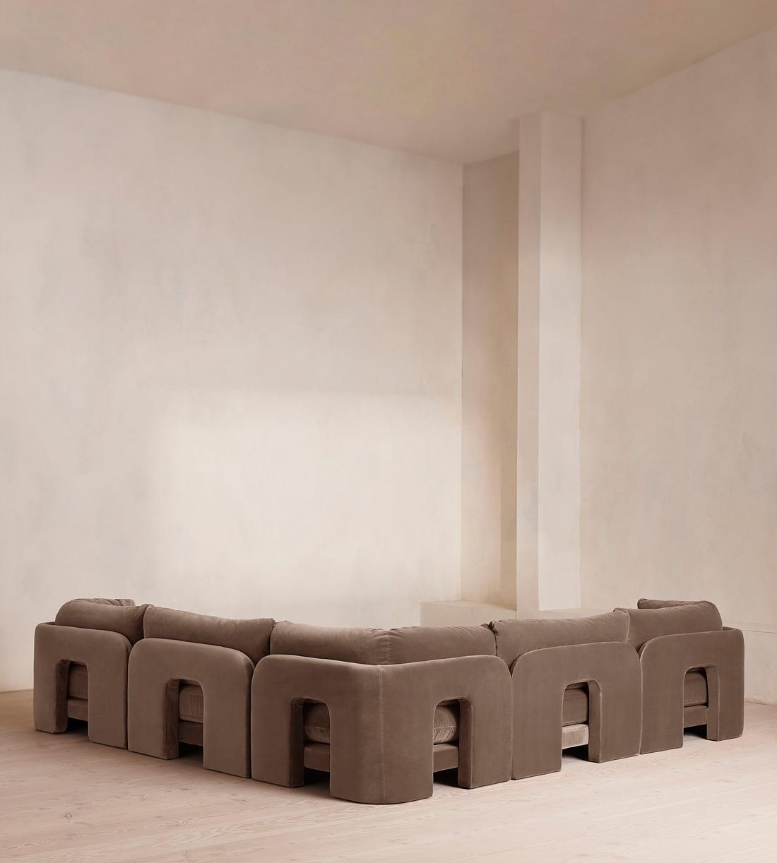 Odell Modular Sofa - Corner Sofa - Velvet - Taupe - Images - Image 4