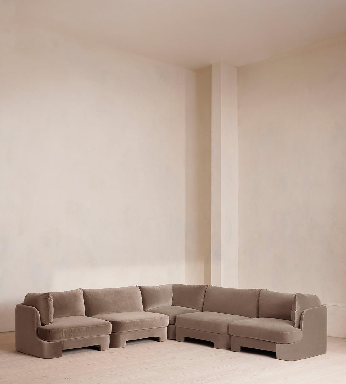 Odell Modular Sofa - Corner Sofa - Velvet - Taupe - Listing - Image 1