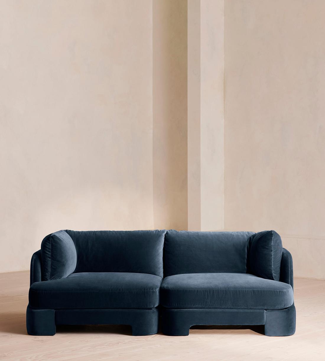 Odell Modular Sofa - Three Seater - Velvet - Royal Blue - Listing - Image 2