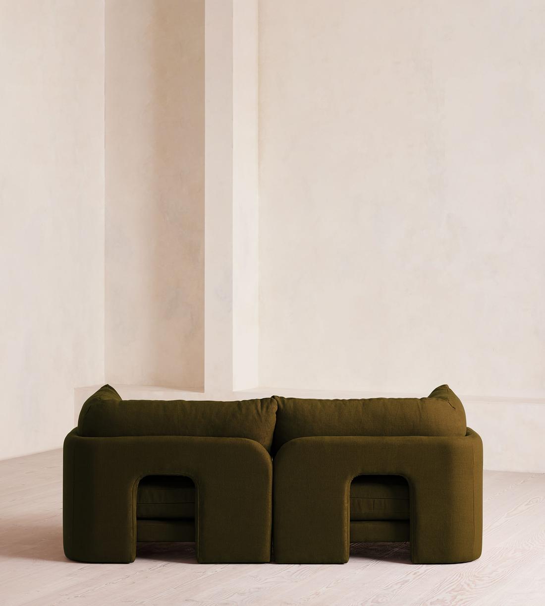 Odell Sectional Sofa - Three Seater - Linen - Olive - US - Images - Image 4
