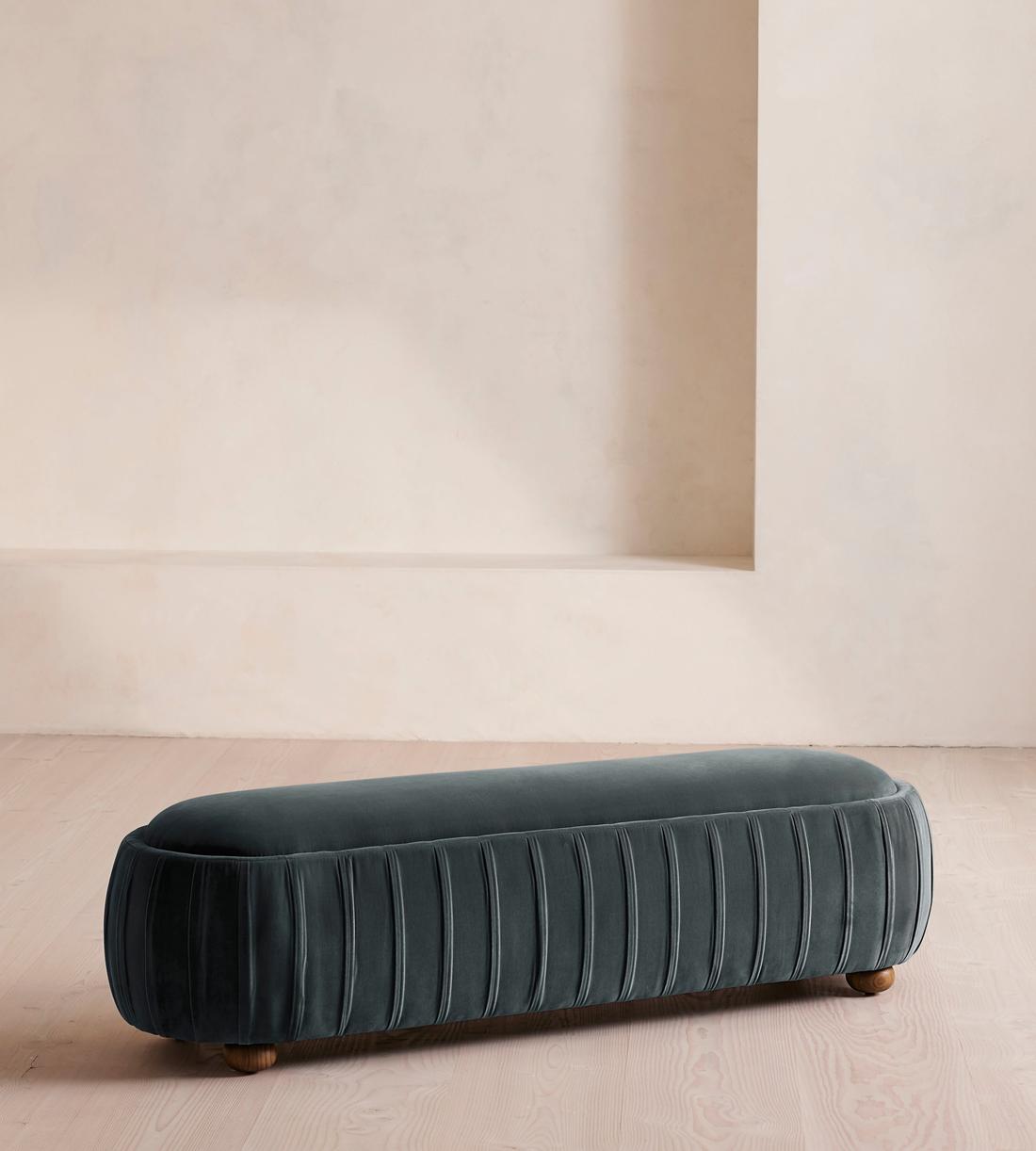 Vivienne Bench - Velvet - Grey Blue - US - Listing - Image 1