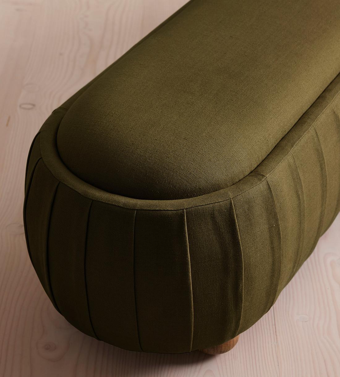 Vivienne Bench - Linen - Olive - US - Images - Image 4