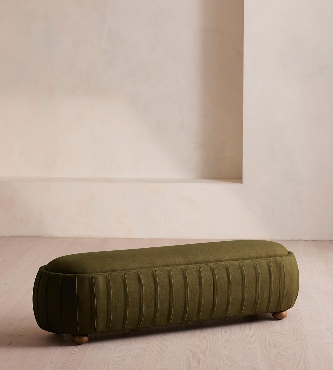 Vivienne Bench - Linen - Olive - US - Listing - Image 1