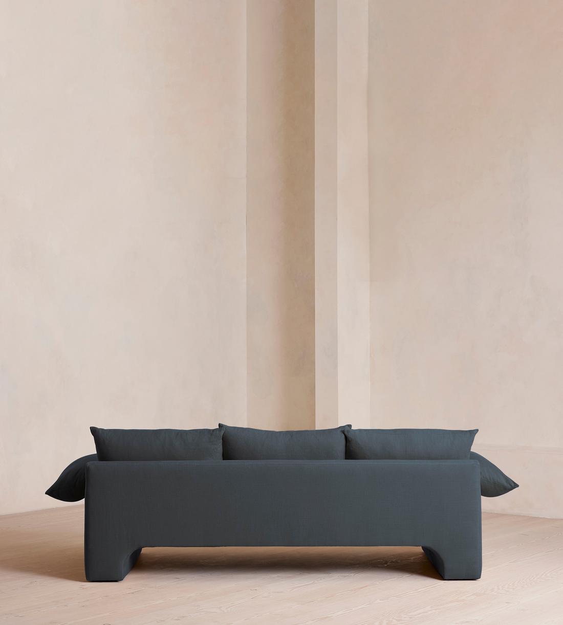 Wyatt Three Seater Sofa - Linen - Prussian Blue - US - Images - Image 4
