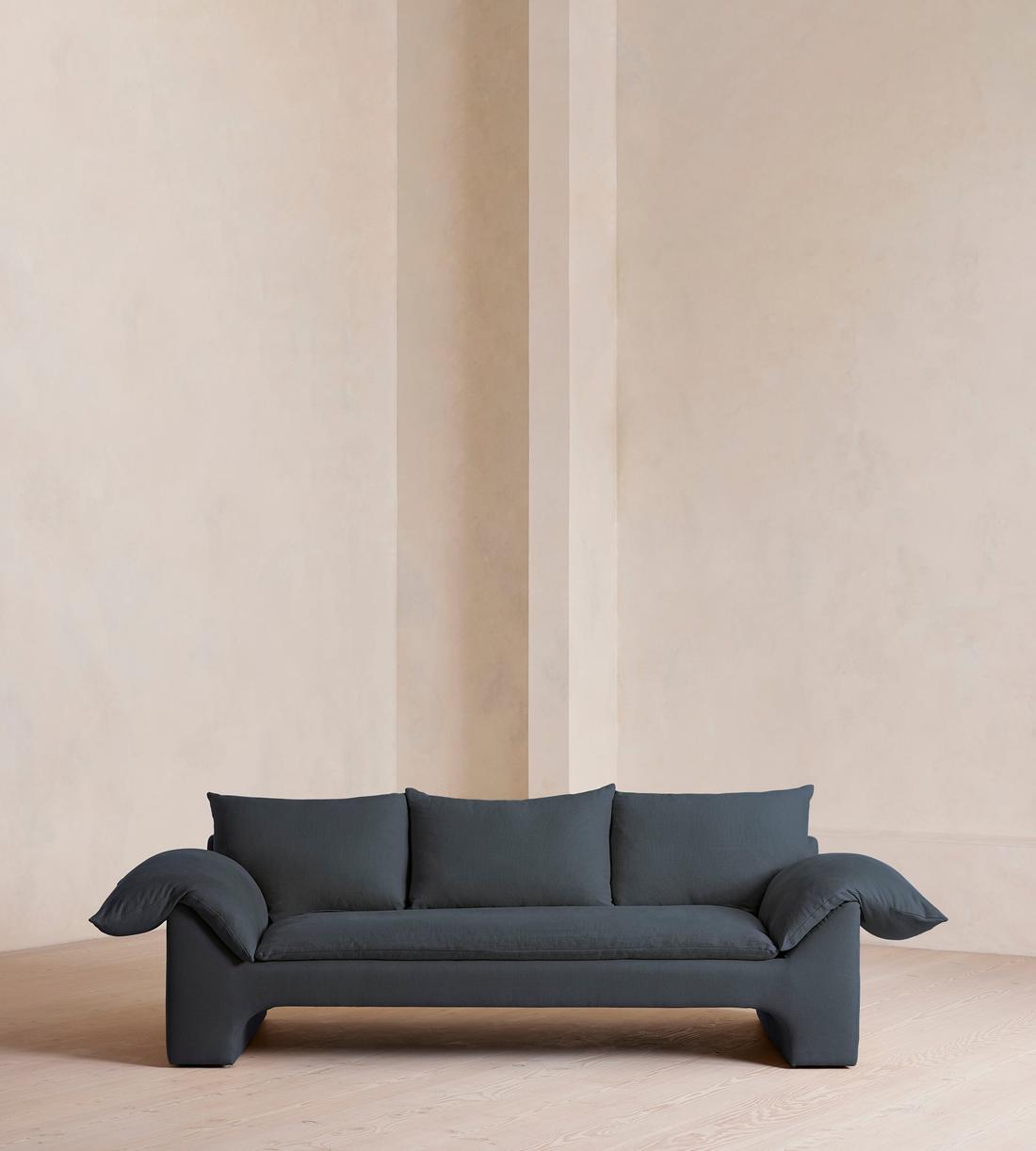 Wyatt Three Seater Sofa - Linen - Prussian Blue - US - Listing - Image 2