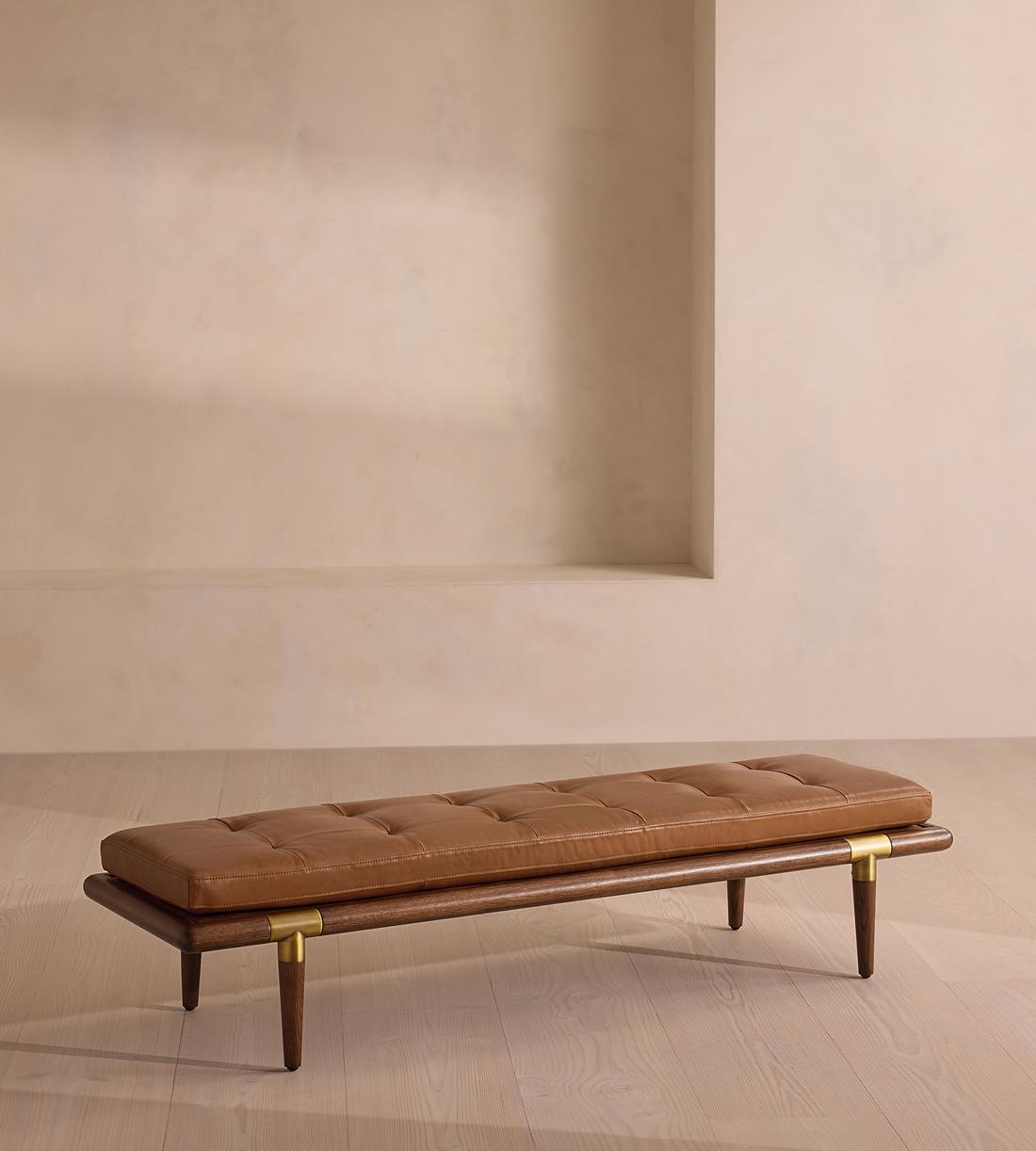 Theodore Bench - Leather - Chestnut - US - Listing - Image 2