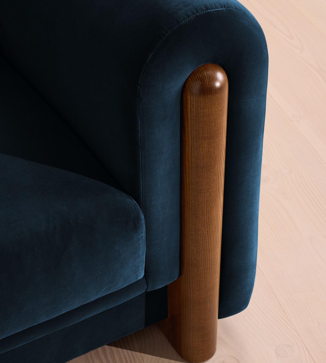 Farrell Three Seater Sofa - Velvet - Royal Blue - Images - Image 5