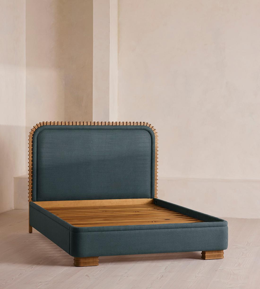 Angus Bed - King - Linen - Prussian Blue - Images - Image 3